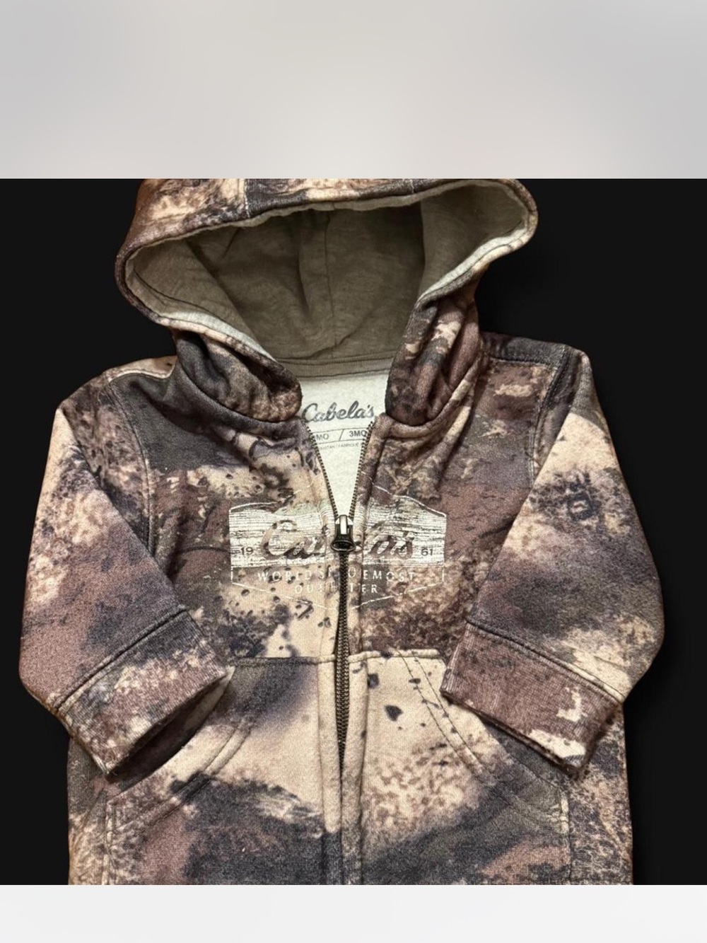 Cabela's Brown Camo baby Zip -Up Hoodie